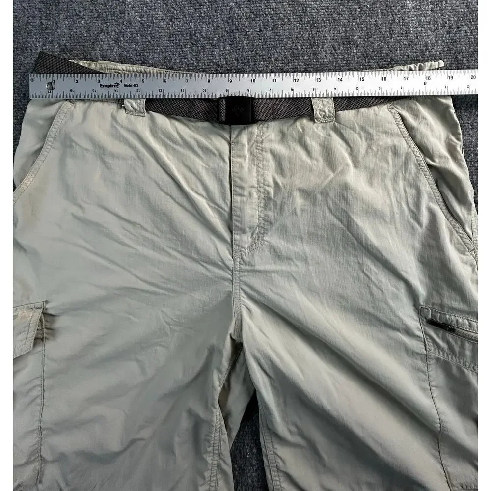 Columbia PFG Omni-Shade Cargo Fishing Shorts Men's 36W Khaki Belted